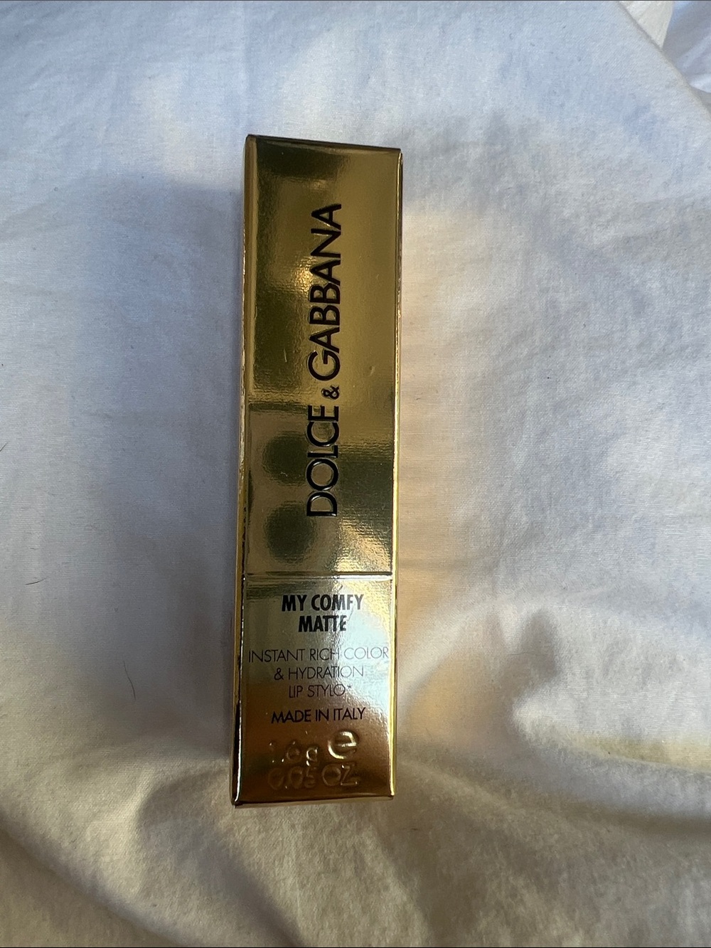 Dolce & Gabbana Gold Lipstick Box with Black Logo